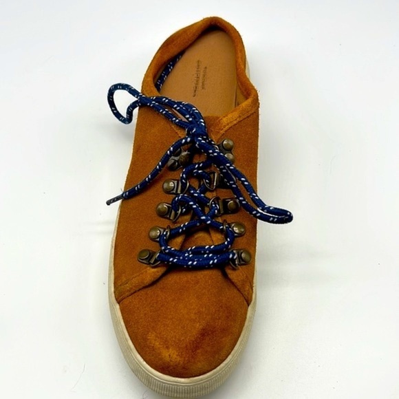 Urban Outfitters- Ivy Tan Suede Blue Lace Up Slip On Hiker Mule Size 6 - Picture 3 of 12